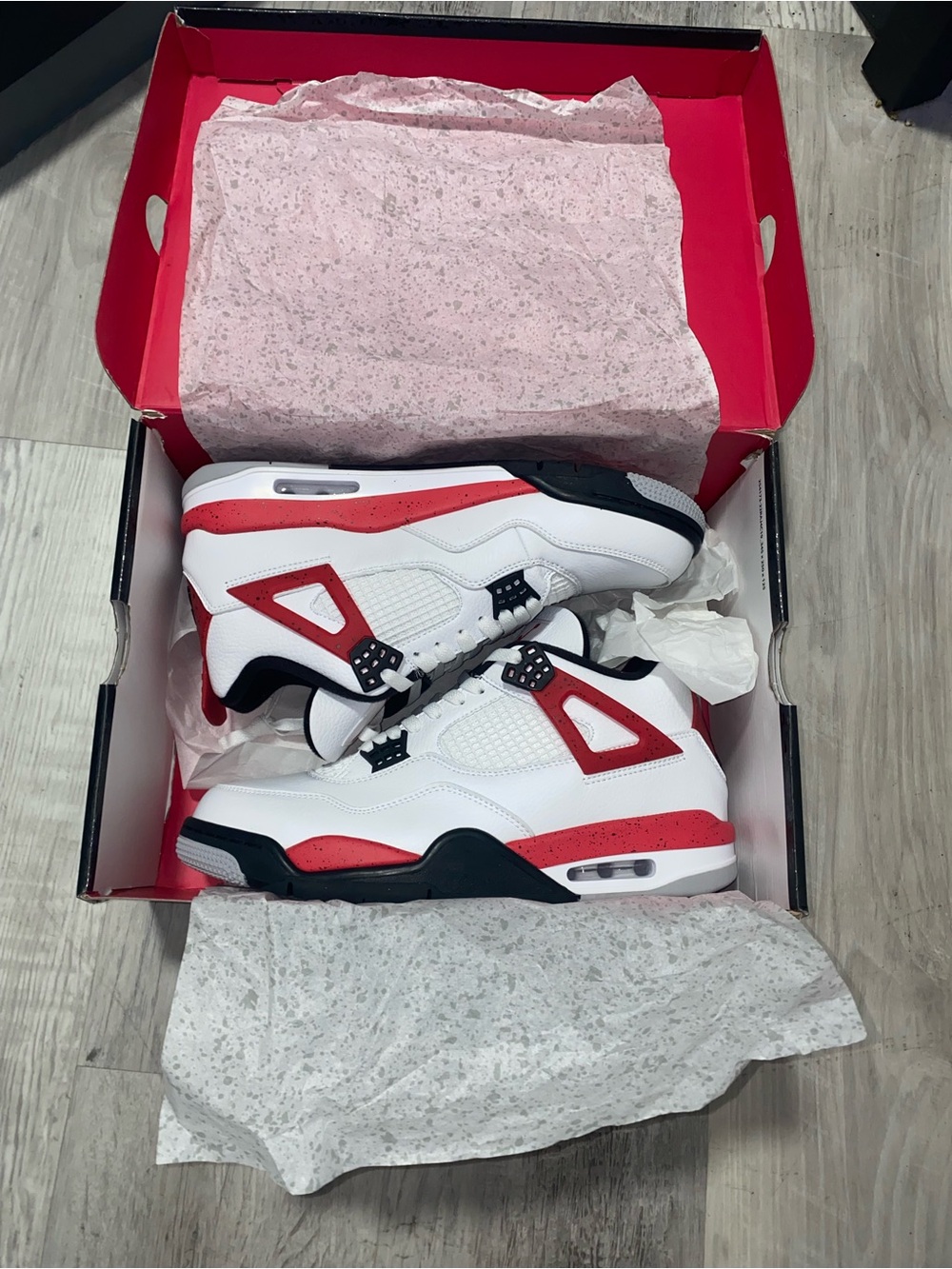 Jordan Men’s Retro Basketball Sneakers in White, Red and Black